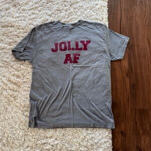 New Look Gray Tee with Bold Red Print